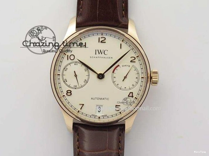 MIROTIME 0324 Portuguese Chrono RG IW371433 Jackie Chan ZF 1:1 Best Edition Gray Dial On Black Leather Strap A7750 V WrinkleFree 7273